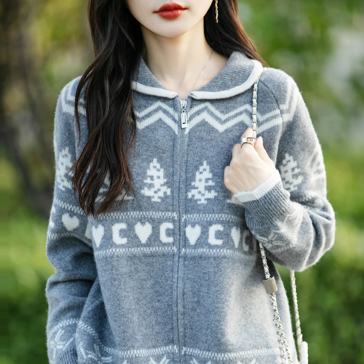 

Женский кардиган из 100% мериносовой шерсти, цветной свитер с воротником-поло на молнии, осенне-зимняя одежда, теплый удобный топ, вязаный трос