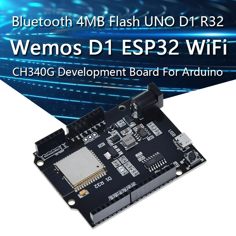 

For Wemos D1 ESP32 ESP-32 WiFi Bluetooth 4MB Flash UNO D1 R32 Board Module CH340 CH340G Development Board For Arduino