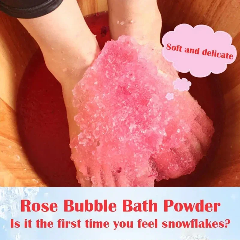 60g Bubble Bath Powder SPA Exfoliation Scruber Body Foot Crystal Mud Soak Foot Bath Salt Rose Mint Lavender Skin Care