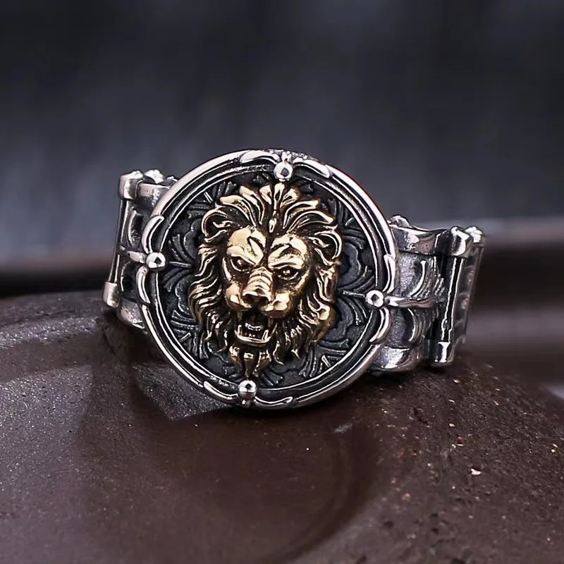 Retro Men Domineering Ring Lion Jewelry Index Finger Ring Trendy Boy Gift