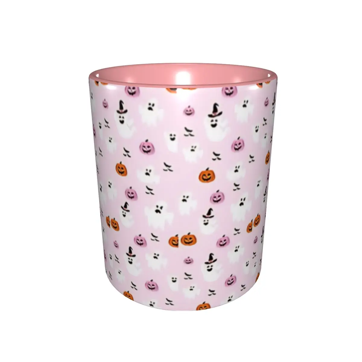 Unique Design CUTE GHOST SMILEY FACE Halloween Accessories Mugs Cute Pink Coquette Ghost Coffee Cup