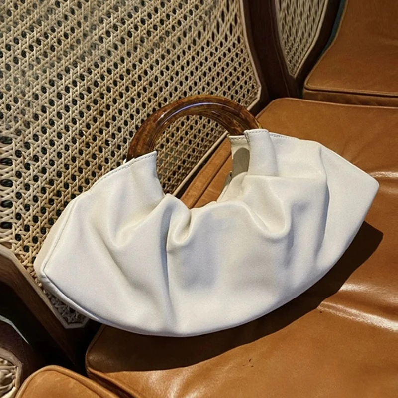

Original Designer Brand Handbag Pleated Hand Bag Cloud Crock Acrylic Ring Dumpling Bags for Women Hot Selling
