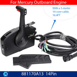 881170A13 Side Mount Boat Remote Control Box with 14Pin wire harness (16.4FT) for Mercury Outboard 881170A13
