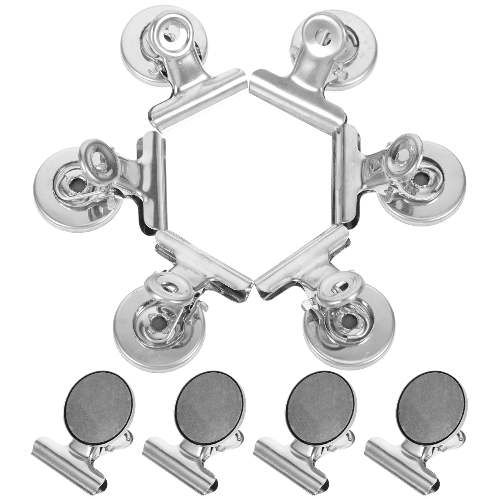 12 Pcs Magnetic Clips Kitchen Tool Pocket Fridge Refrigerator Holder Silver for Office