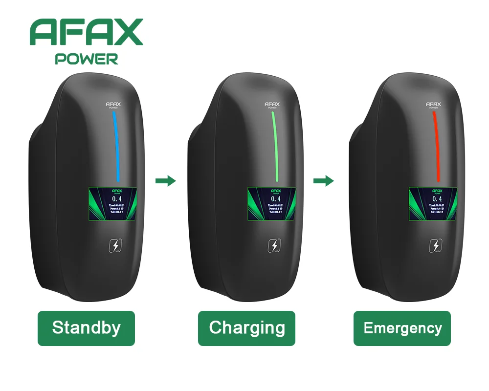 AFAX POWER EV Charger 32A 7.6KW Type2 Cable Car Charger EVSE Wallbox 11KW 22KW 3Phase Socket APP Control for Electric Car