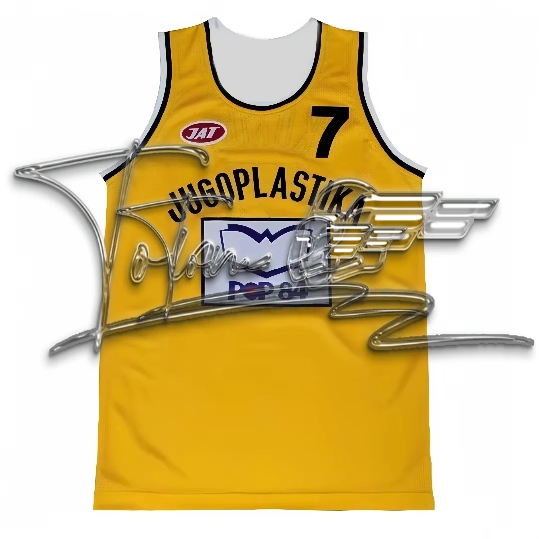 

25 Баскетбольная майка Toni Kukoc Jugoplastika Beach POP 84. No. 7, размер одежды для занятий спортом на открытом воздухе для взрослых и детей