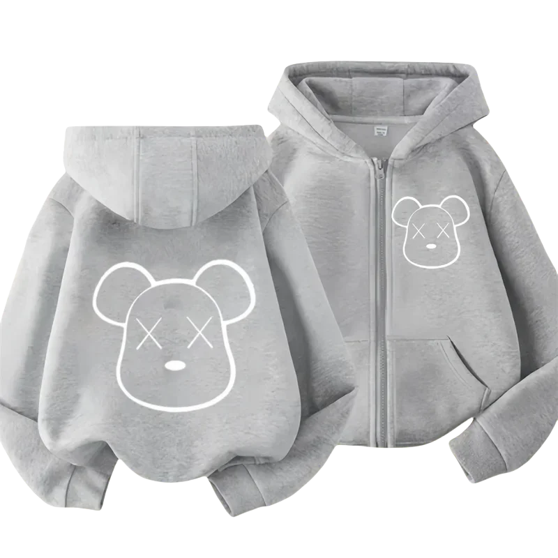 Felpa con cappuccio orsacchiotto bambini bambini ragazza ragazzo bambino cartoon Street casual hip-hop primavera e autunno felpa a maniche lunghe