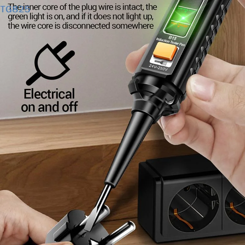 【AN】【AN】One-word Screwdriver Tester Highlight Color Indicator Light Professional Electrician Induction Teste Pen Test Tools