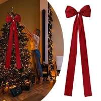 48*115cm Christmas Bows Christmas Tree Topper Bow Large Christmas Tree Toppers Satin Bows Christmas Decorations For Home Party