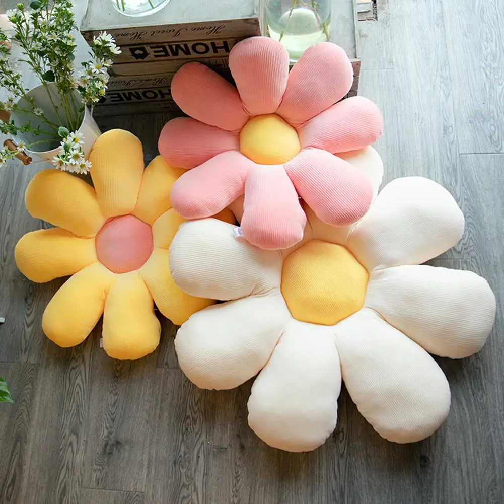 

Colorful Flower Plush Pillow Toy Soft Stuffed Daisy Plush Doll Chair Sofa Cushion For Home Decoration