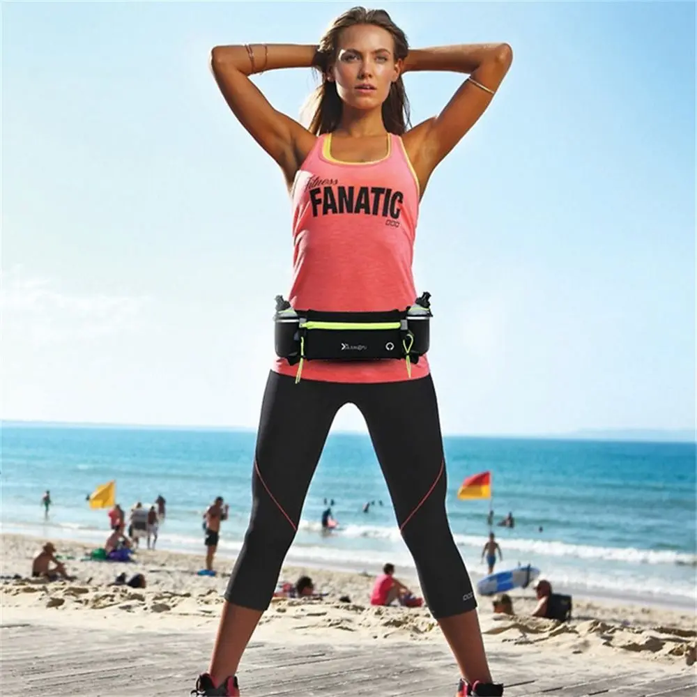 With Water Bottle Running Waist Bags Hydration Belt Bottle Running Belt Marathon Running Bag Waterproof Phone Case