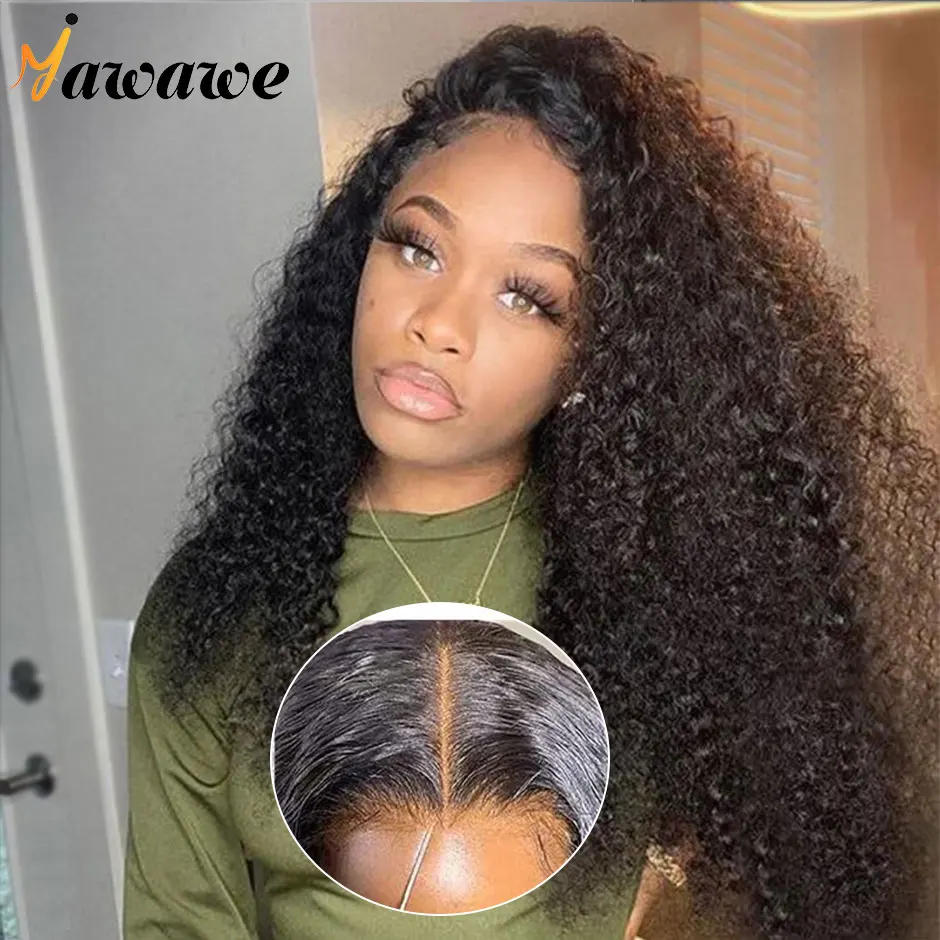 

Glueless wig human hair ready to wear Kinky curly hd lace wig 6x4 lace front wig glueless preplucked human hair wigs Yawawe hair