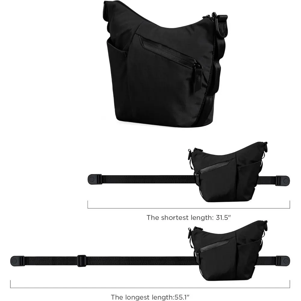 Umhängetasche, Mini-Rucksack, 2 l, wasserabweisend, erweiterbare Tasche, YKK-Reißverschluss, Schlüsseltasche