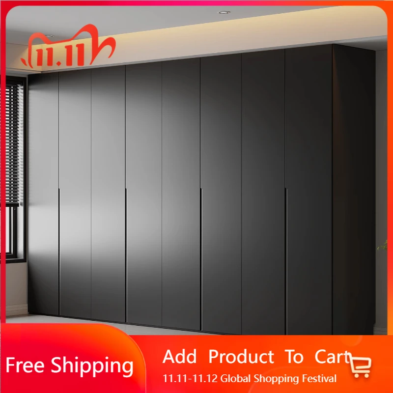 

Black Bedroom Wardrobe Organizer Partitions Open Minimalist Modern Closet Storage Quality Cabinet Guarda Roupa Salon Furniture