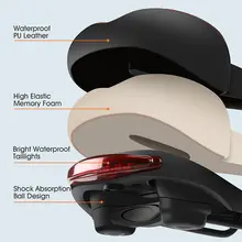 Comfortable bike saddle with rear light #6