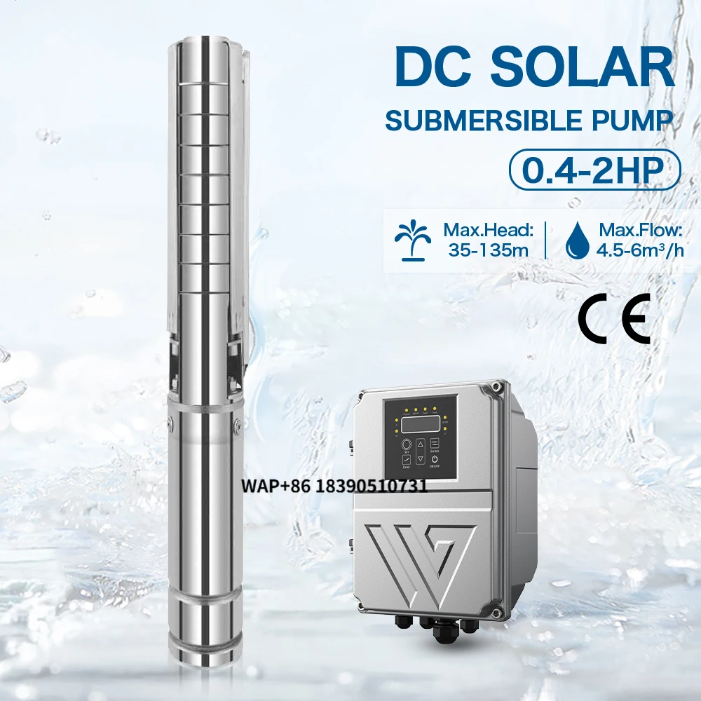 

LOCAL STOCK Durable DC High Head 35M-135M Solar Water Submersible Pump Manufacturer for Irrigation