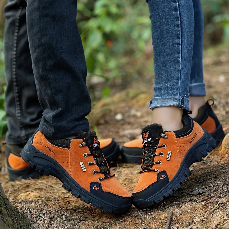 Zapatos de Trekking de gamuza para hombre, zapatillas de senderismo resistentes al desgaste para exteriores, zapatos deportivos de escalada de