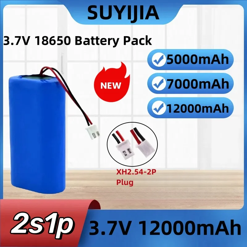 

3.7V 1865012000mAh battery, 12000mAh lithium-ion rechargeable battery pack, suitable for LED lights, power tools, toys, securit