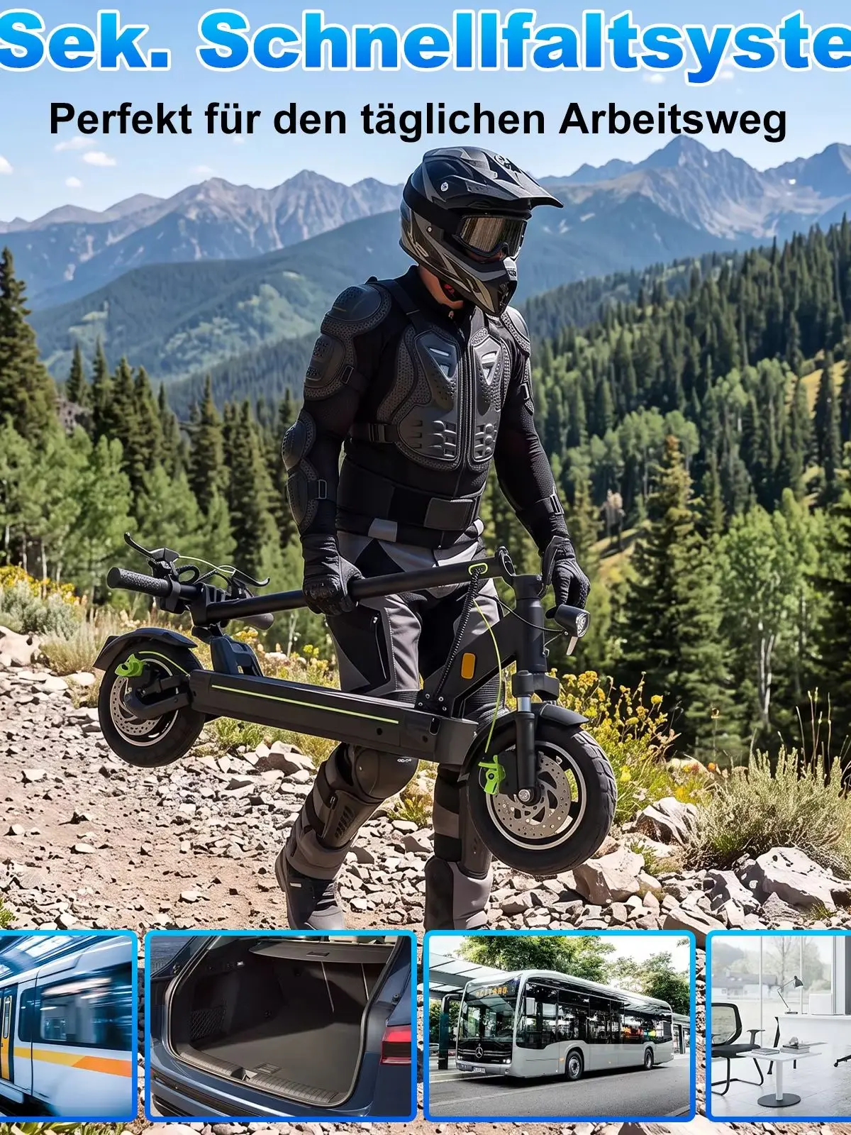 TODIMART D6ABE D6ABEPRO Faltbarer Elektroroller für Erwachsene, ABE zertifiziert 48V 18,2Ah herausnehmbarer Akku E-Scooter mit APP, 10 Zoll Reifen, 55–60km Reichweite Pendlerroller mit Vorder- und