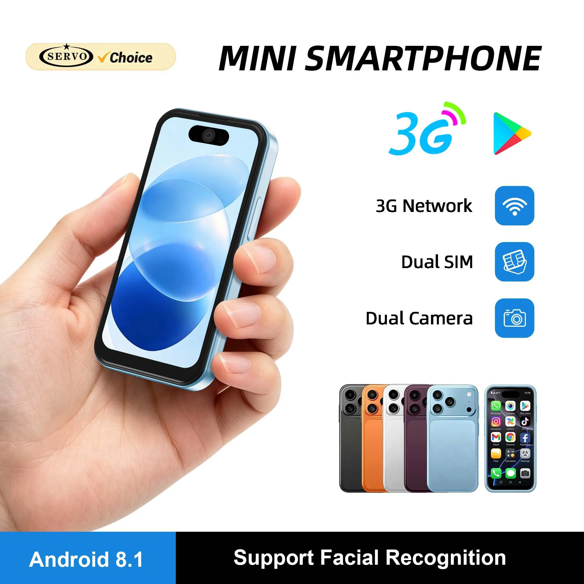 SERVO Small Pocket Mobile Phone 3.75