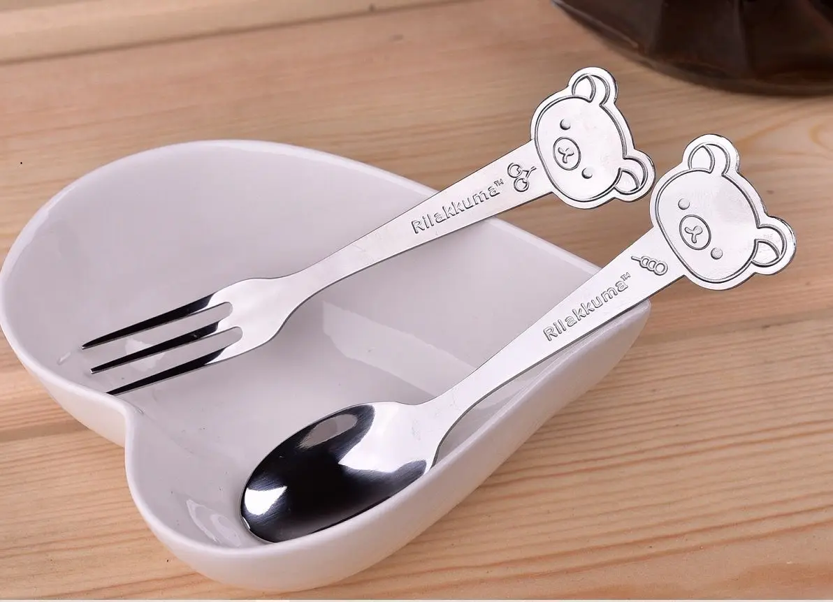 1-teiliges Set japanischer, niedlicher Rilakkuma-Löffel- und Gabelbesteck, Obstgabel, Fan-Sammelartikel – Detail 3