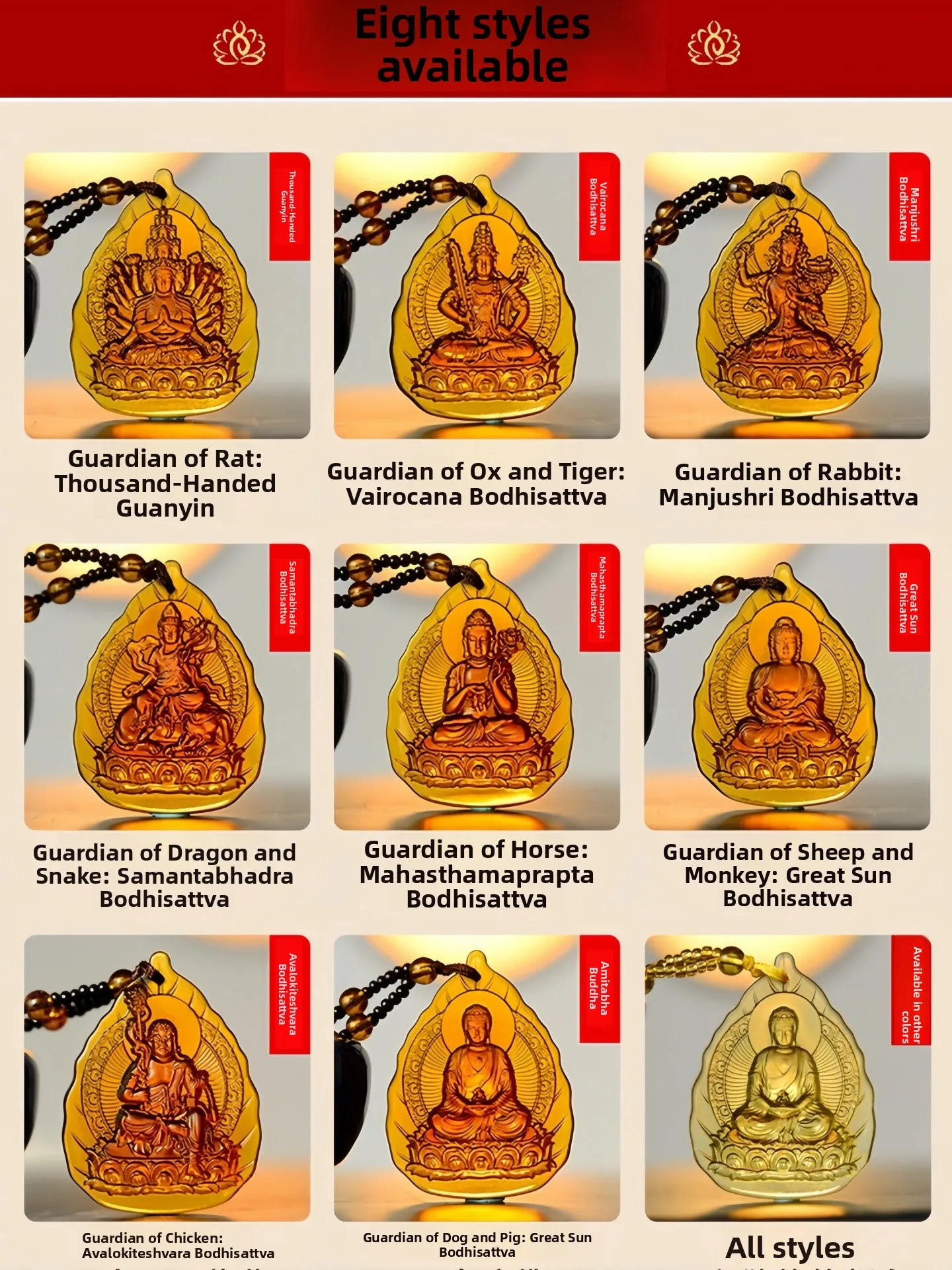 

Подвески-ожерелья Liu Li Eight Guardian Gods Zodiac для мужчин и женщин, модные ювелирные украшения в стиле ретро, аксессуары