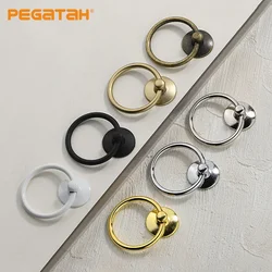 Nordic Modern Minimalist Home Improvement Drawer Ring Single Hole Pull Ring American Golden Wardrobe Door Handle Drawer Knobs