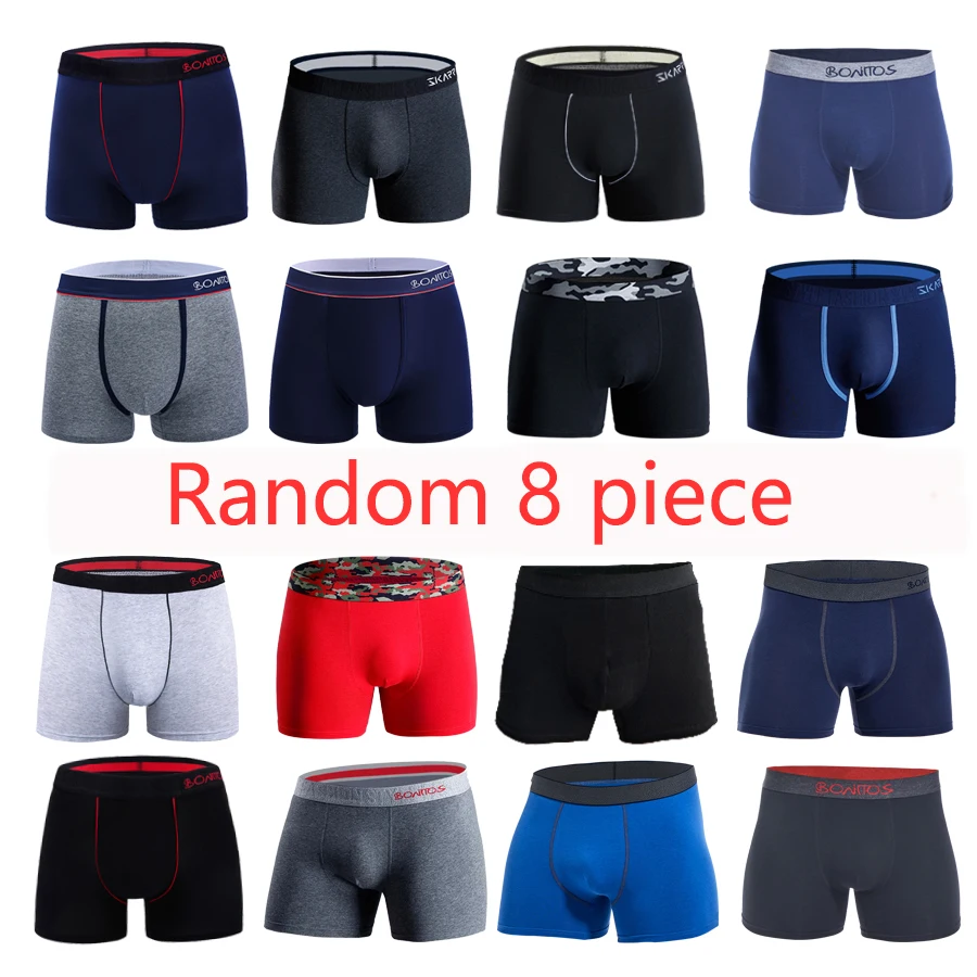 

8pcs random Men's panties sexy boxers underwear for man boxer shorts cotton Mens square underpants male trunk