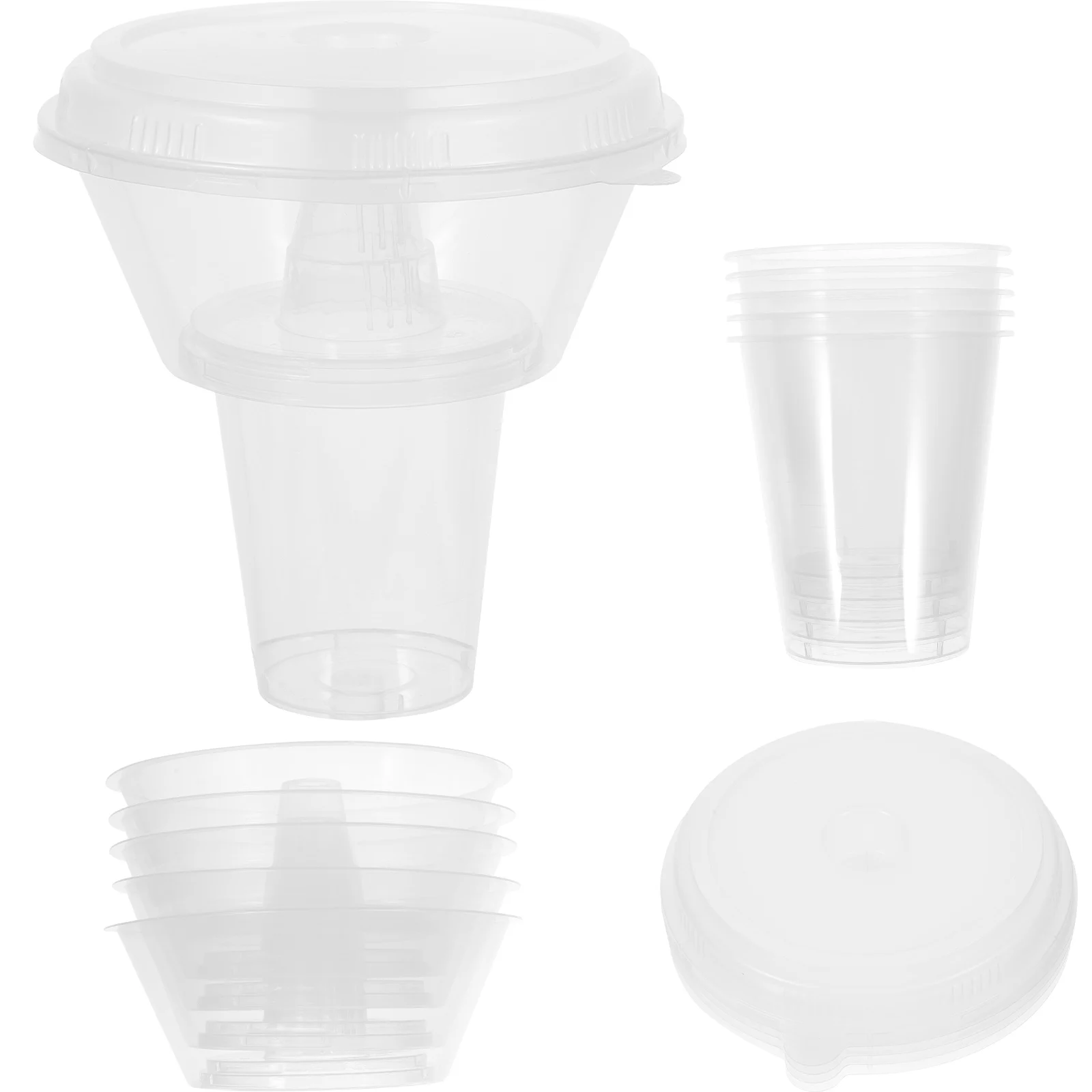 

5 Sets Snack Cup Combination Thickened Drink Portable Outdoor Food Containers Disposable Small Beverage Bowl Holder