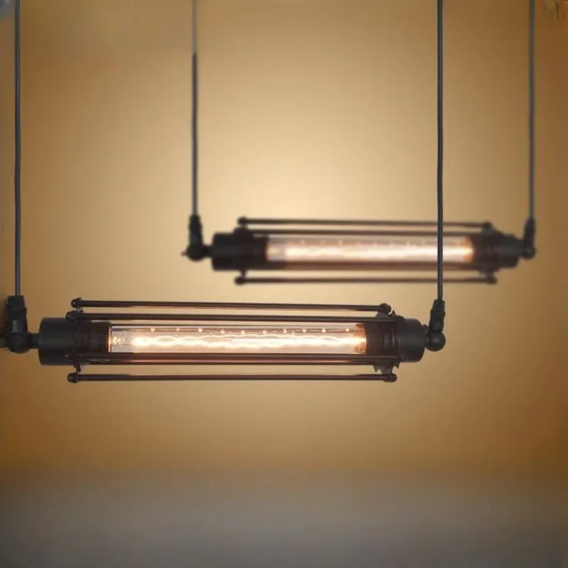 American Country Retro Industrial Style Restaurant Bar Cafe Wrought Iron Flute Chandelier