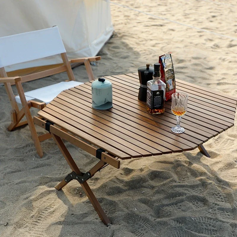 Octagonal camping table and chairs outdoor folding barbecue table, large leisure integrated picnic full set of equipment