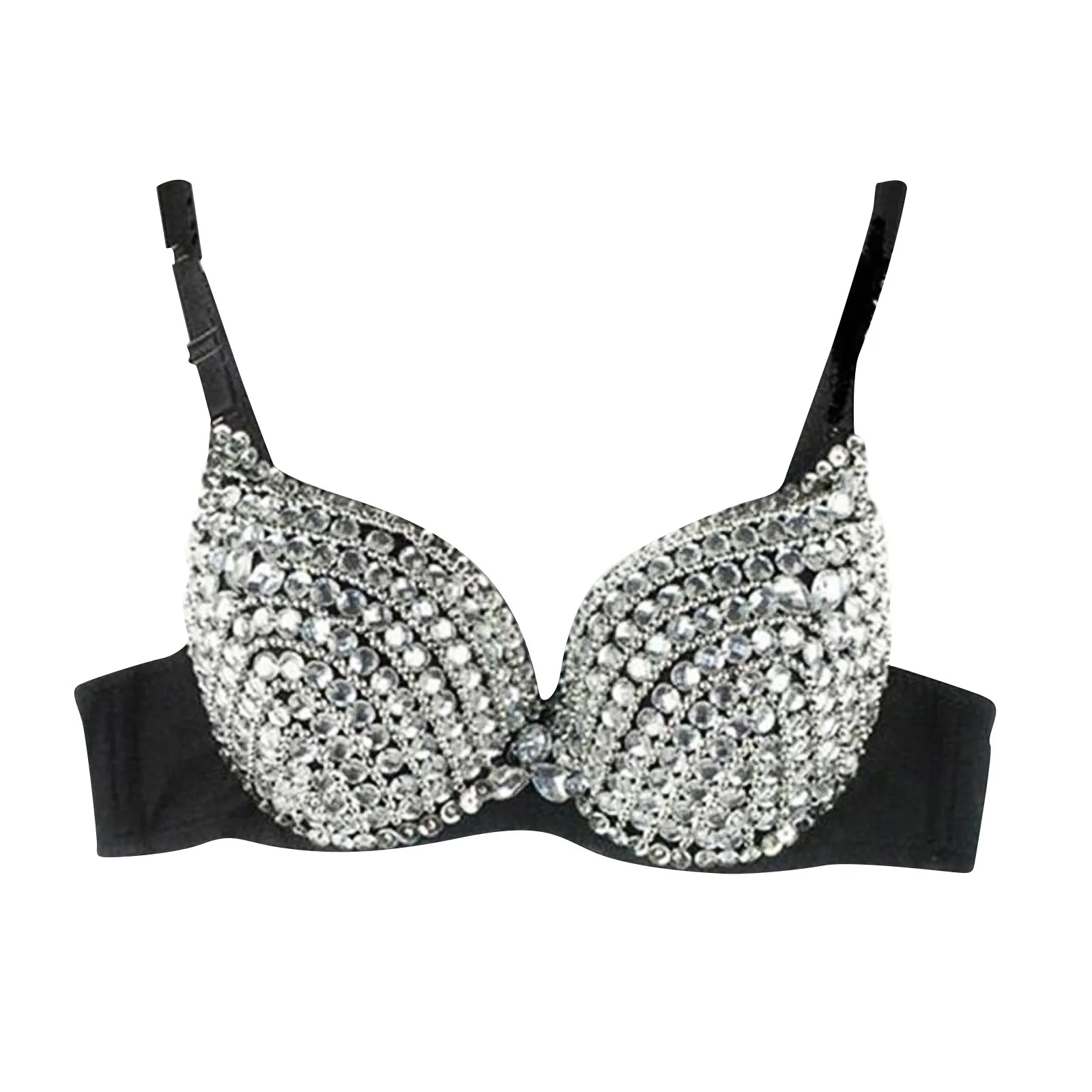 Sexy And Hot Bra With Sequins Women's Trendy Seamless Fashion Punk Black Underwear Lingeries For Sexy Female sujetadores mujer