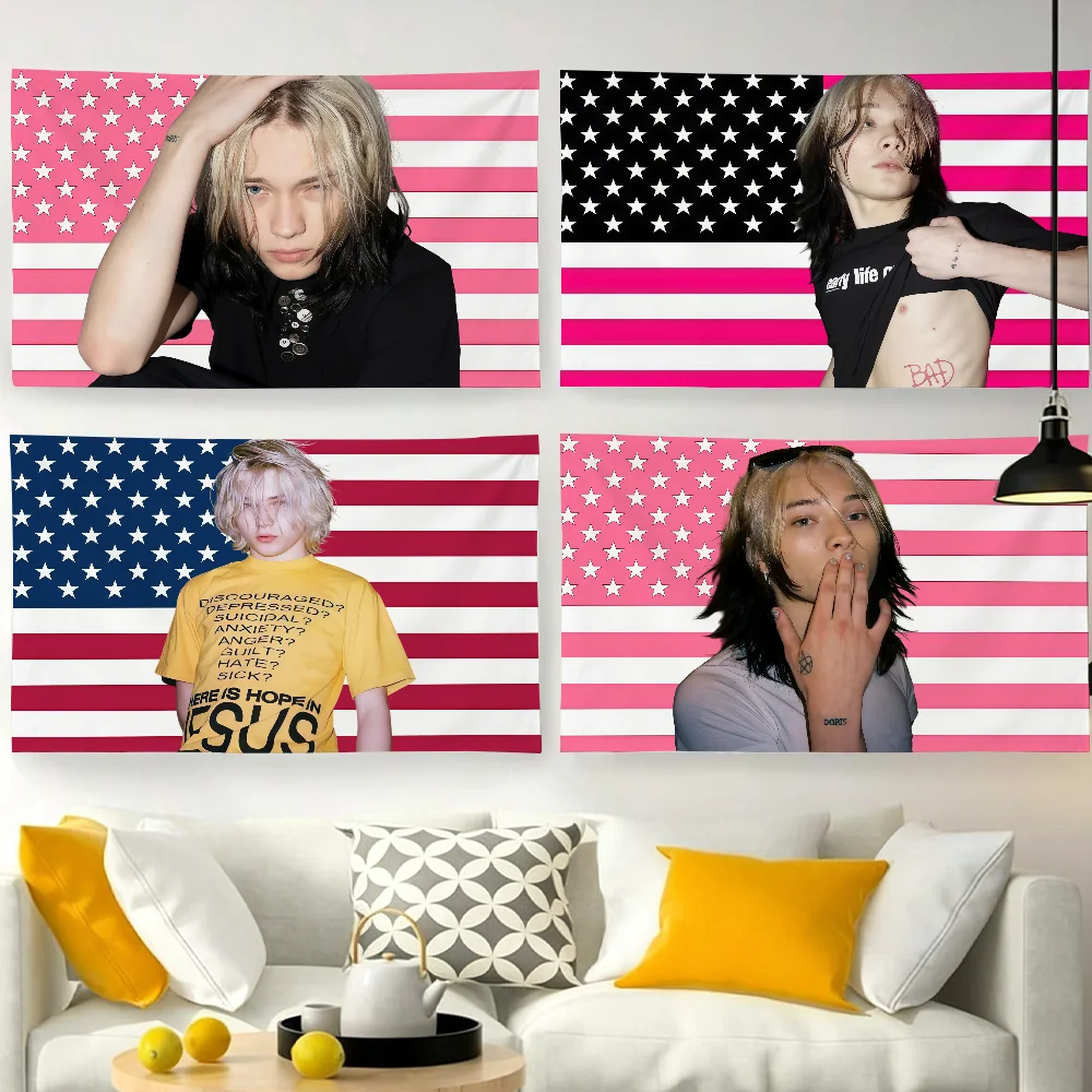 Rapper N-Nettspend USA flag For Garden Party Living Room Home Wall Decor Banner Bedroom Outdoor Tapestry