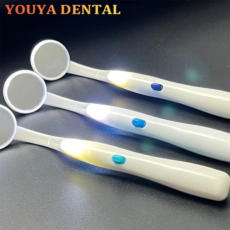

1Pcs LED Light Dental Mouth Mirror Dentist Oral Checking Anti Fog Bright Tooth Care Hygiene Clean Instrument Portable Reusable
