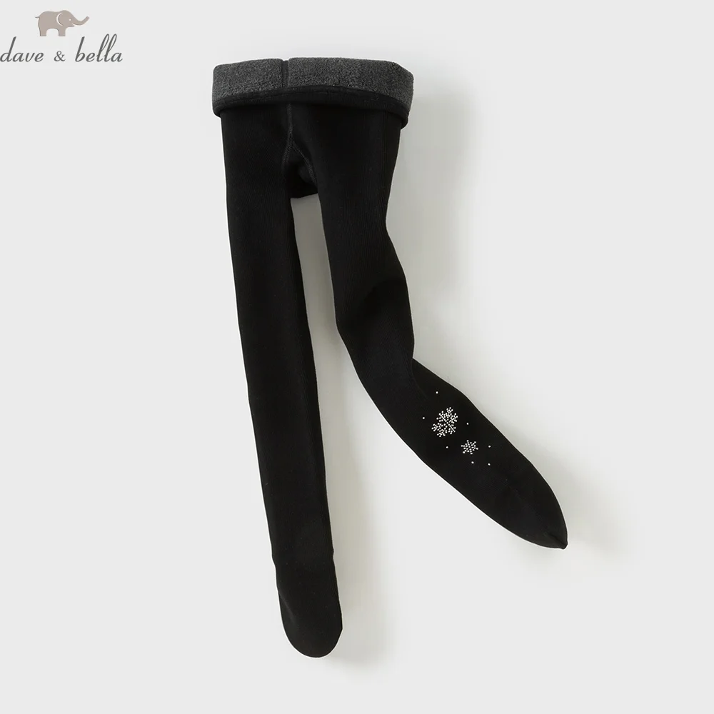 

Dave Bella Girls Plush Pantyhose Autumn Winter Baby Thick Black Pants Fashion White Trousers Elastic Children Clothing DK4253852