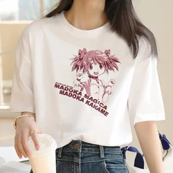 Puella Magi Madoka Magica top women comic summer Japanese t-shirts female manga Japanese 2000s clothing