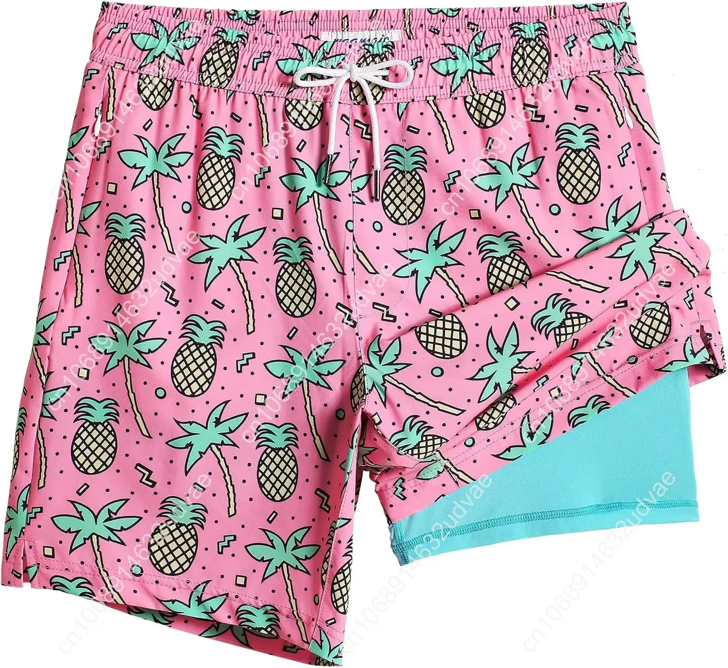 

maamgic 2 in 1 Mens Swim Trunks 7 Inch Swim Shorts Swim Suits Board Shorts