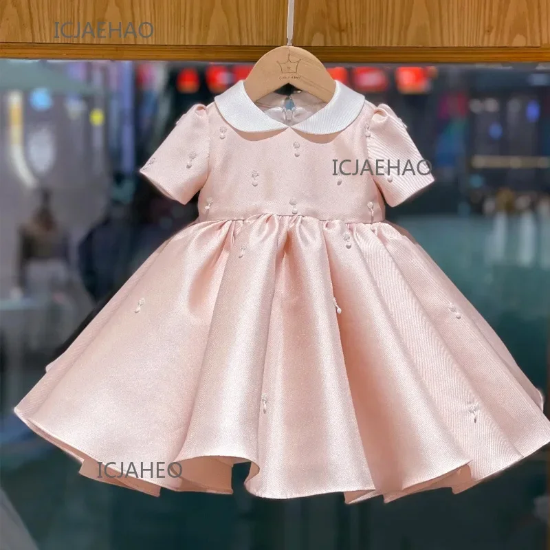 Party Dresses 2025 Children First Birthday For BabyCeremonial Dress Infant Wedding Vestidos Girls Princess White Gown Kids Girl
