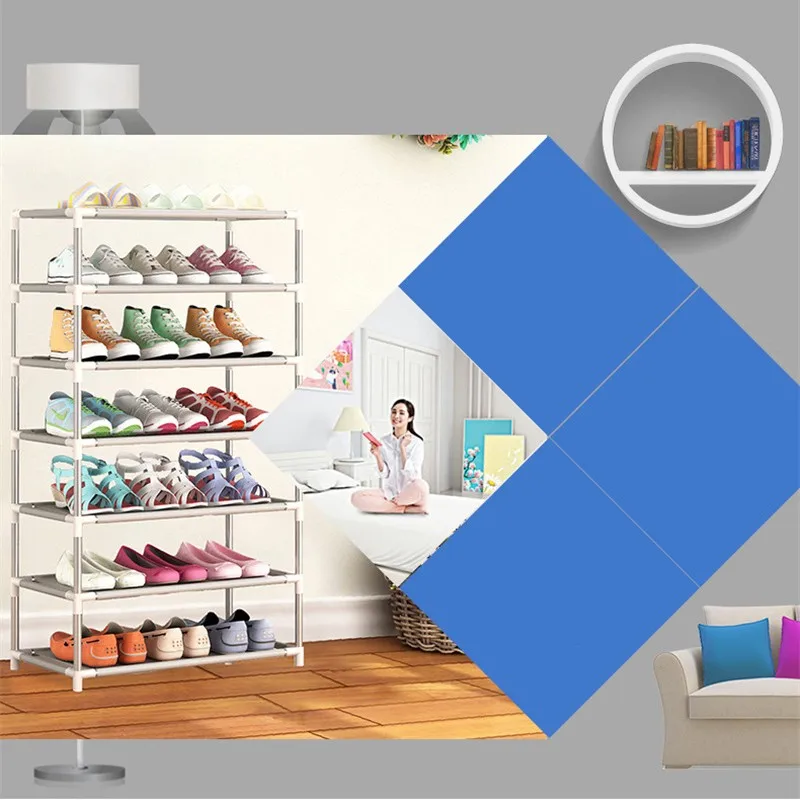 Dustproof Shoe Rack Shoes Storage Cabinet Shelf Door Hallway Stand Organiser Fashion Multi-Layer Shoe Rack Without Dust Cover