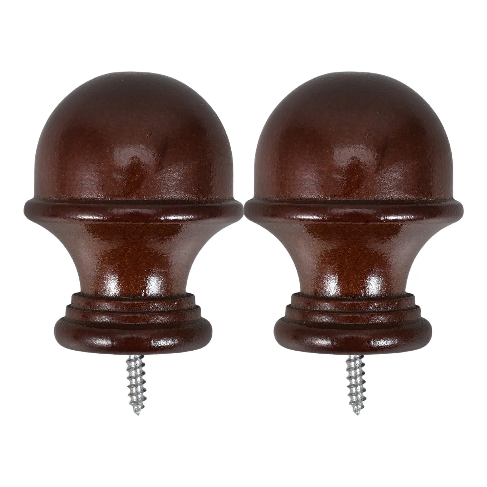 Wood Roman Rod Finials 29mm Diameter Decorative Curtain End Caps Vintage Style for Living Room Bedroom