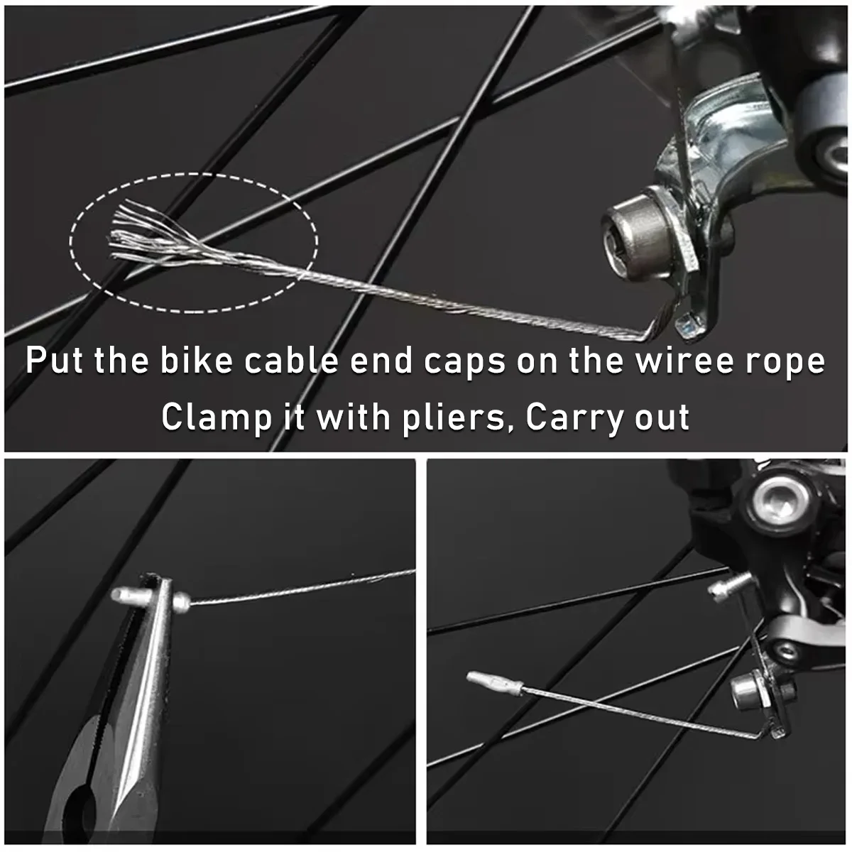 PINMOAP 100PCS Tappi terminali per bicicletta Manicotti terminali per cavi del freno Tappi terminali per cavi per ingranaggi Tappo posteriore per tubazione della linea della bicicletta e copertura della linea interna