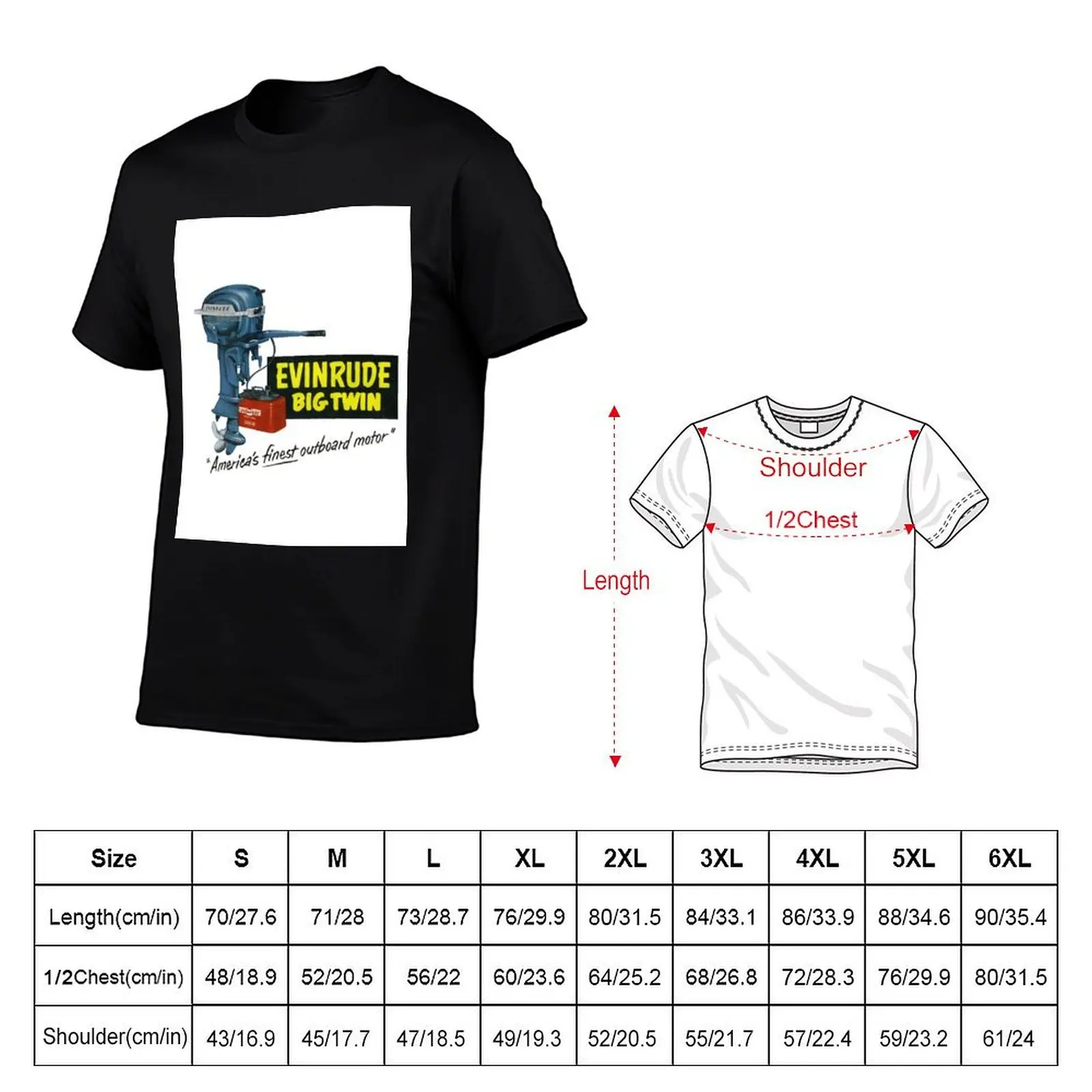 1950s Evinrude. Americas Finest Outboard Motor T-Shirt Big Size Short Sleeve Casual Top