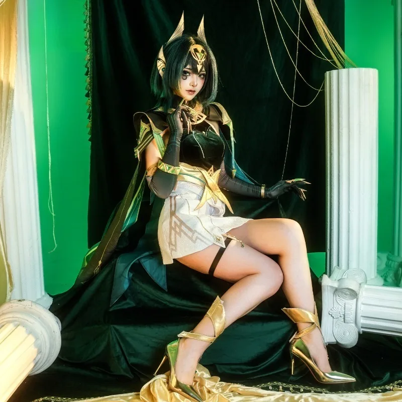 

Genshin Impact Nefer Cosplay Costumes Game Woman Role Play Dress Uniform Halloween Carnival Party Wig COS Suit Accessory Prop