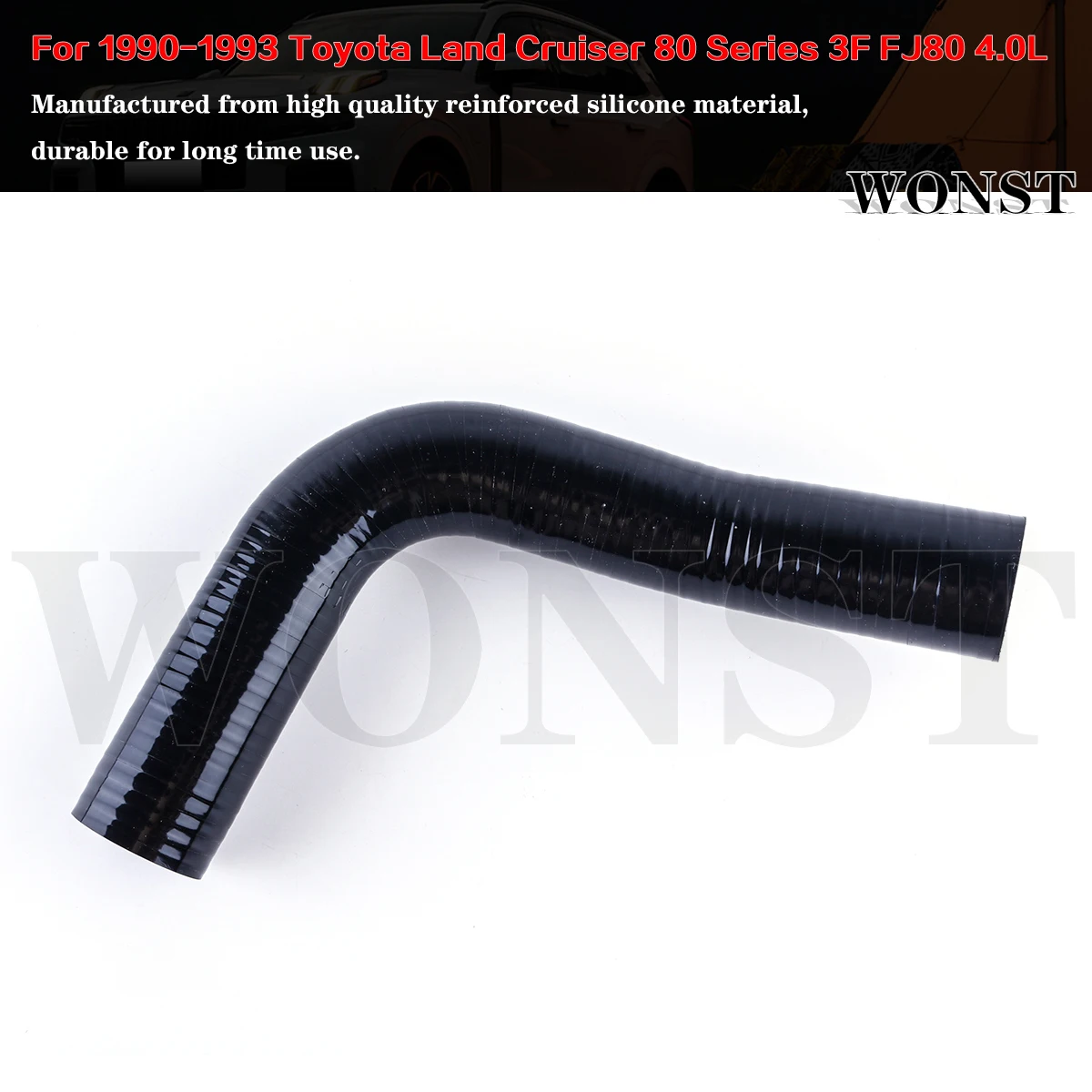 4Pcs Silicone Radiator Coolant Hoses Tubes Kit For 1990-1993 Toyota Land Cruiser 80 Series 3F-E FJ80 4.0L view 5