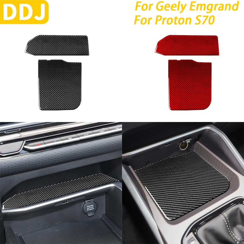 

For Geely Emgrand 2022-2025 For Proton S70 2021-2024 Carbon Fiber Central Storage Box Slot Trim Cover Car Accessories Sticker