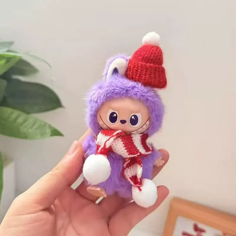 

Одежда для Labubu 4,0, милая рождественская накидка с изображением эльфа, плащ с колокольчиком, комплект мини-плюшевой кукольной одежды, модные аксессуары для кукол