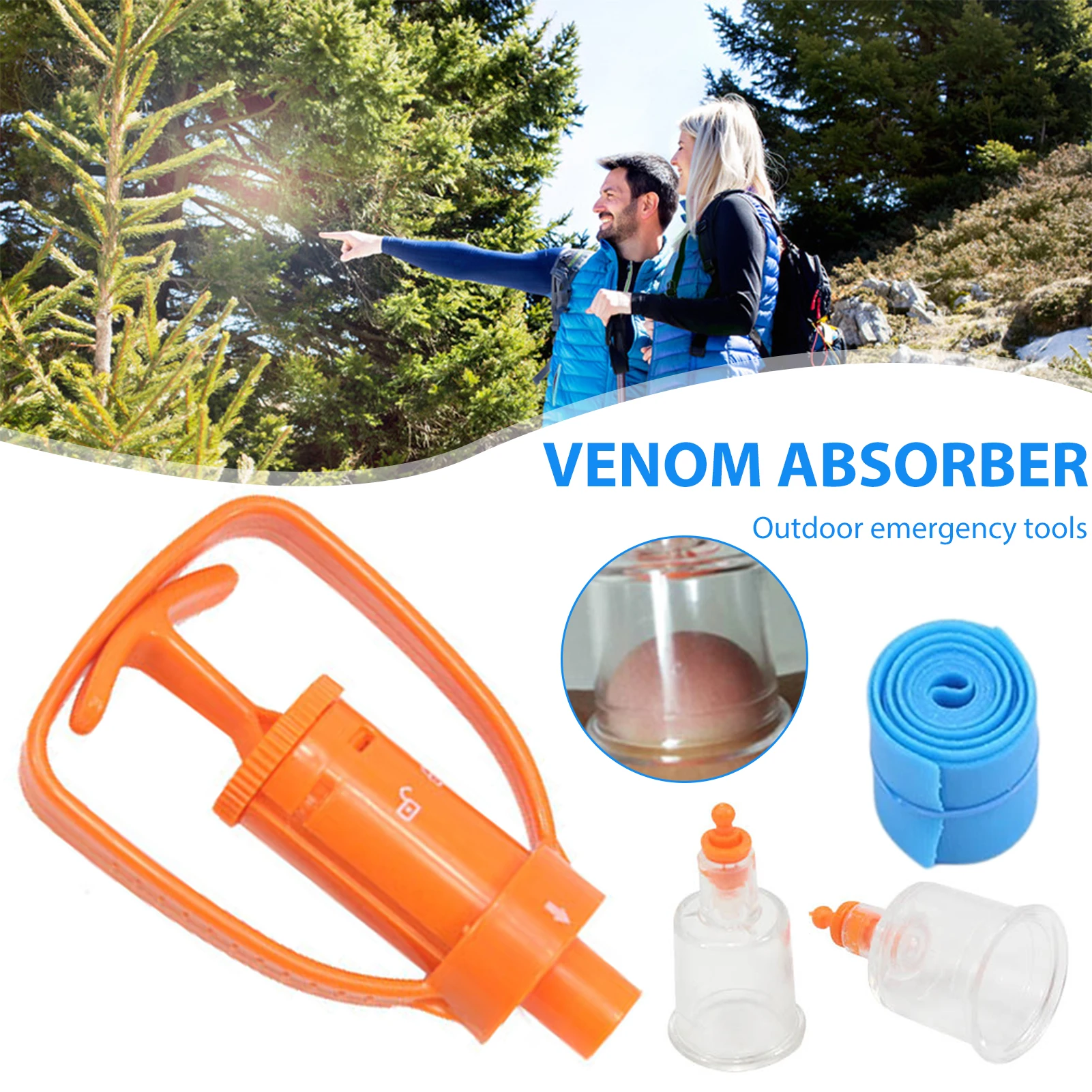 Outdoor Emergency ABS Venom Suction Device Wild Poisonous Snake Bee Bite Vacuum Detoxification Device First-aid Tool