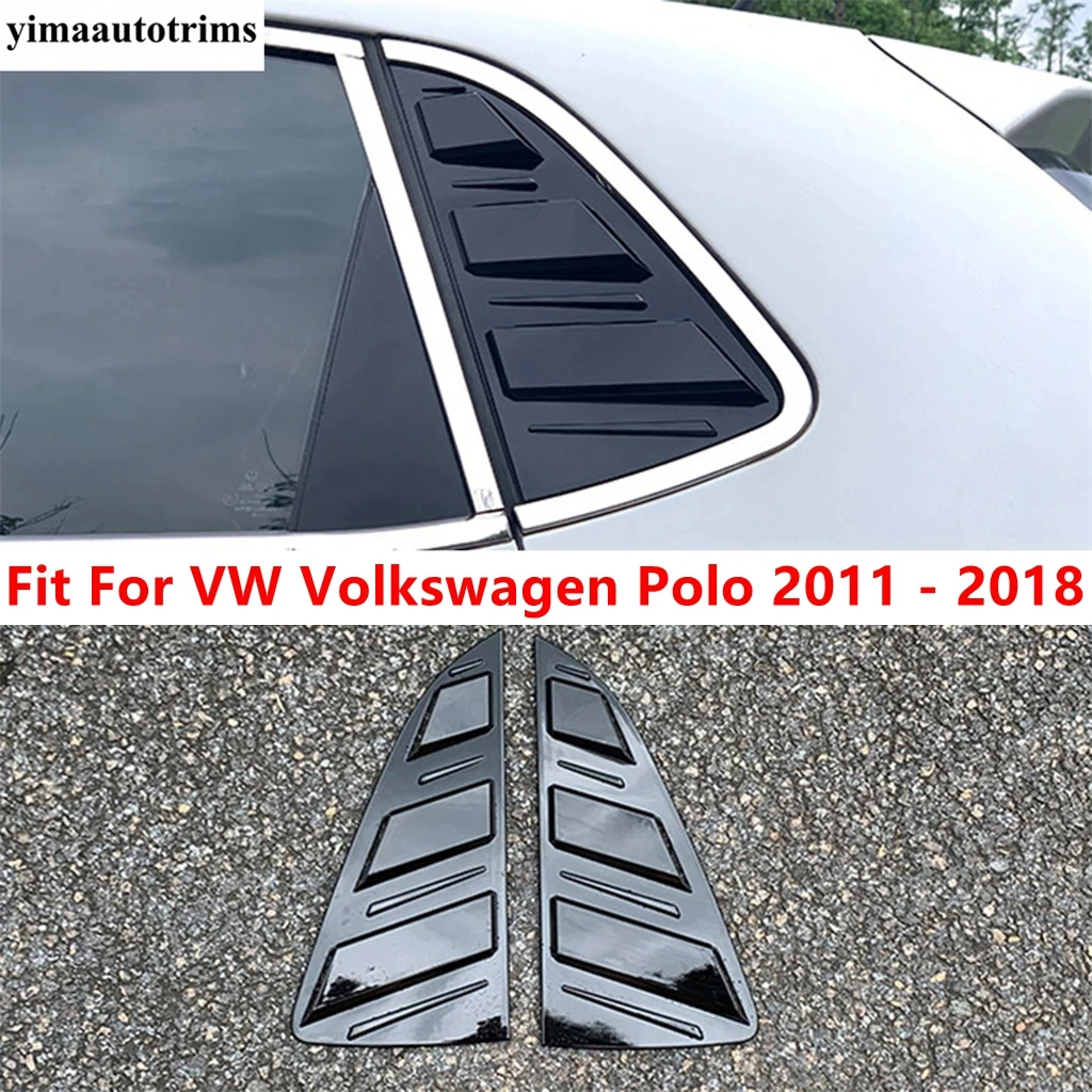 

Car Side Window Shutter Louver Side Vent Panel Decoration Cover Trim For VW Volkswagen Polo 2011-2018 Black Accessories Exterior