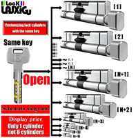 one key opens all locks Lock cylinder Door cylinder lock European standard cylinder door Customize all locks to use the same key
