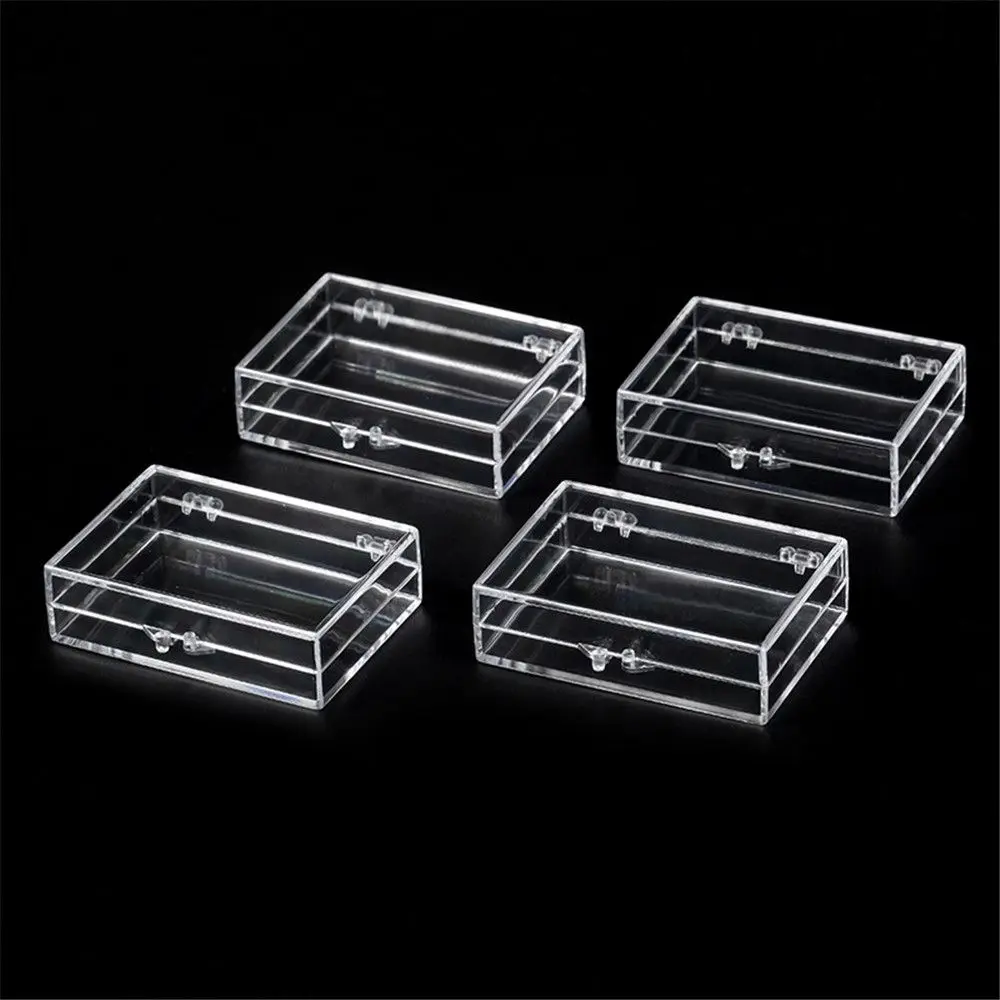 Mini Storage Box Transparent Lidded Small Plastic Box For Trifles Parts Tools Storage Box Jewelry Display Case Beads Container